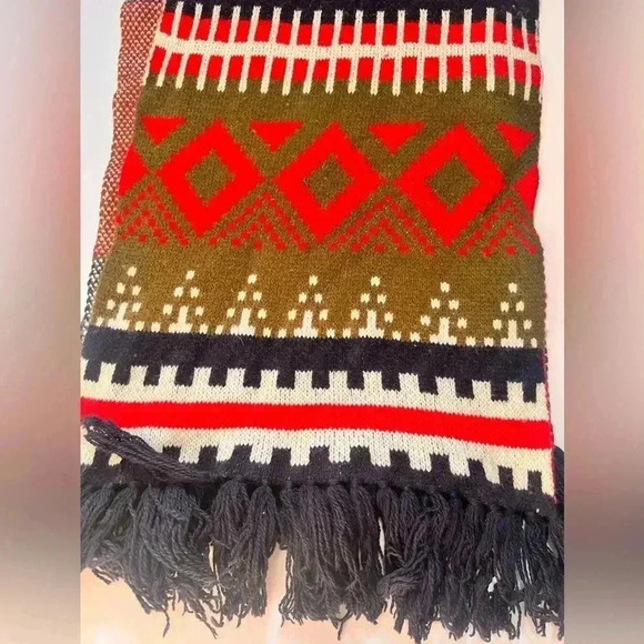 J. Crew LambsWool Cashmere Blend Super Long Soft Knit Multicolor Fringe Scarf - Picture 2 of 7